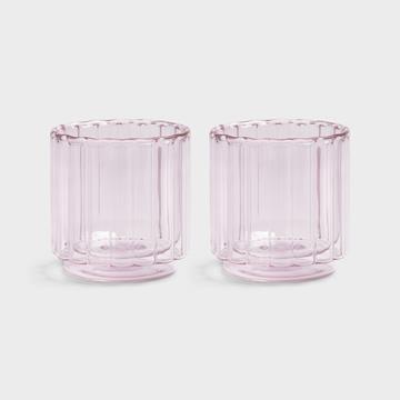 Glass tube pink set of 2