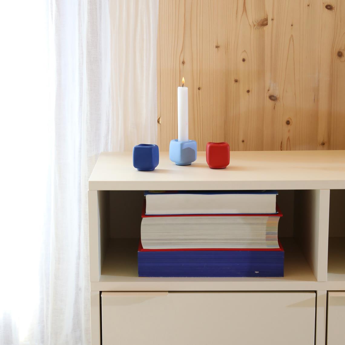 Candle holder chunk red