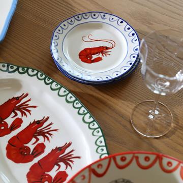 Plate sirène crevette set of 2