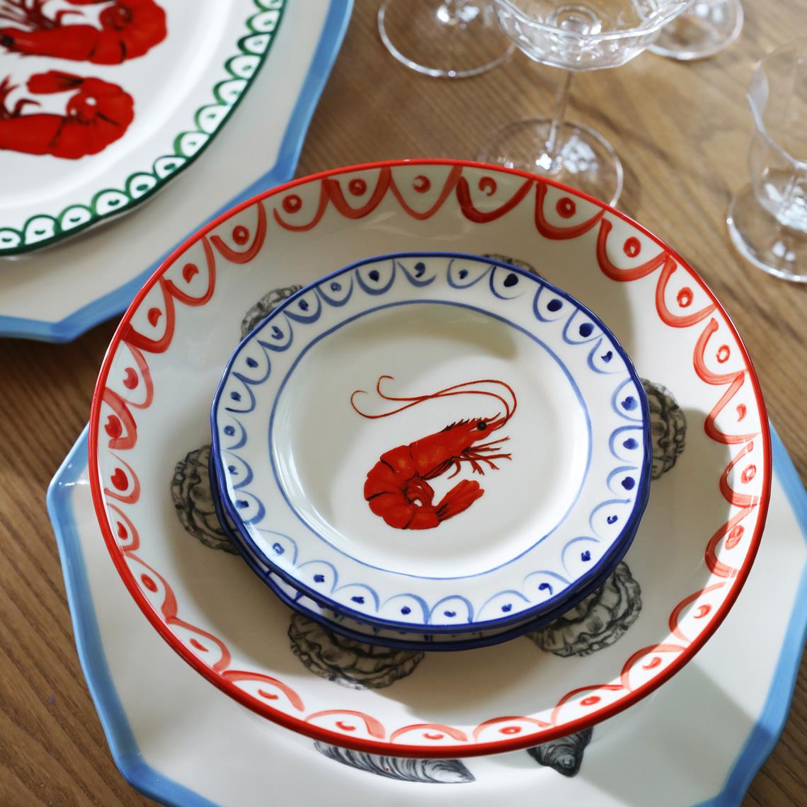 Plate sirène crevette set of 2