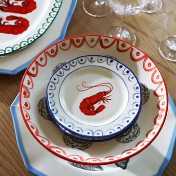 Plate sirène crevette set of 2