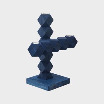 Clean Cut candle holder 3 blue