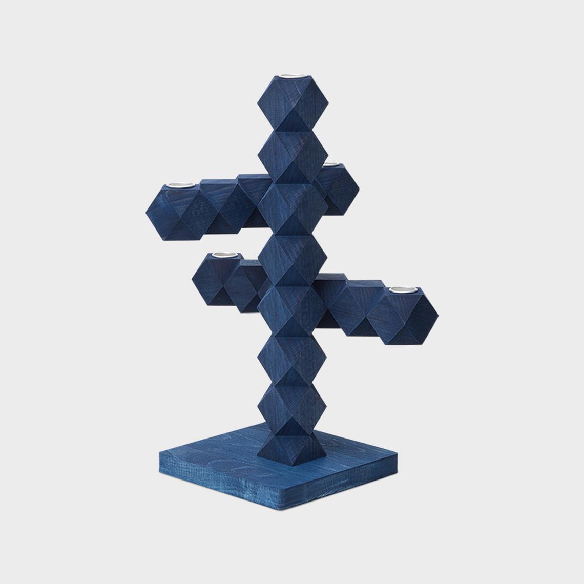 Clean Cut candle holder 5 blue