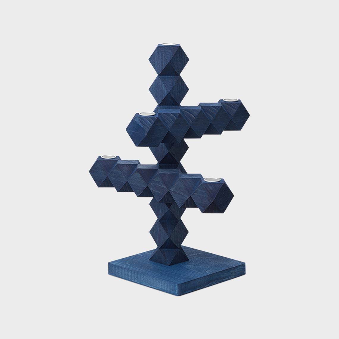 Clean Cut candle holder 5 blue