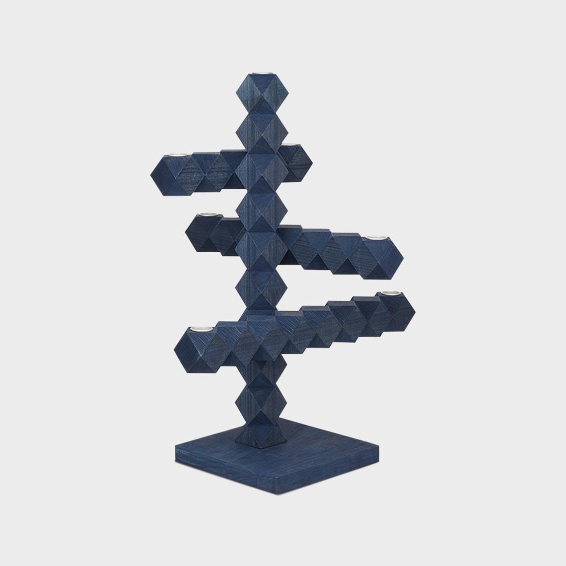 Clean Cut candle holder 7 blue