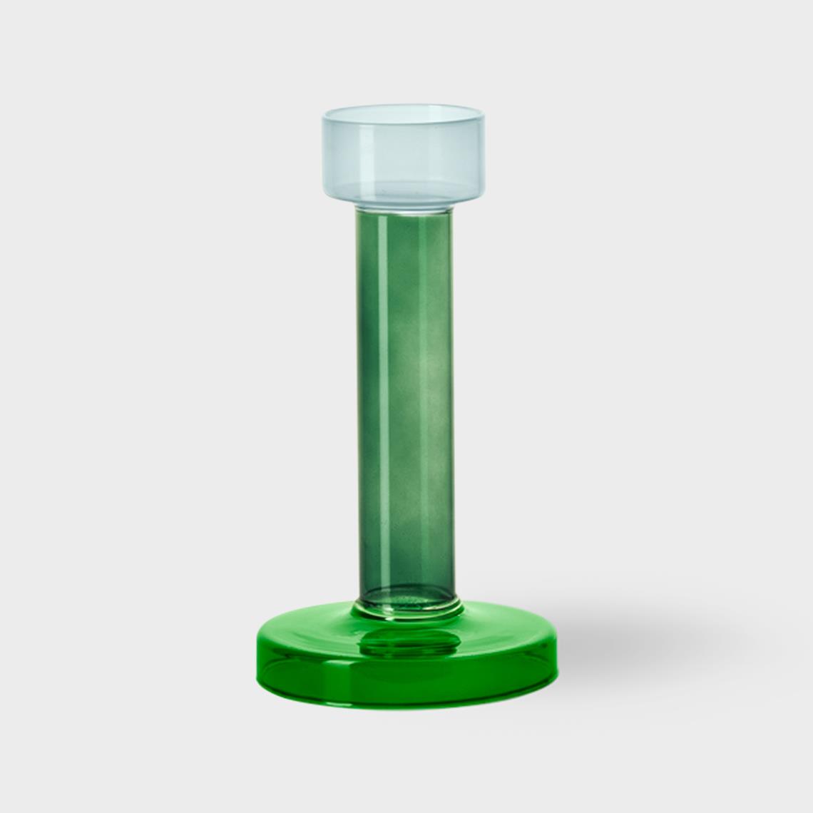 Bole candle holder M blue / green