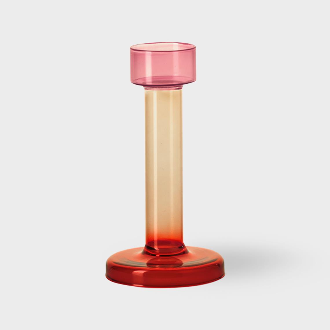 Bole candle holder M pink / red