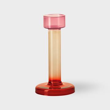 Bole candle holder M pink / red