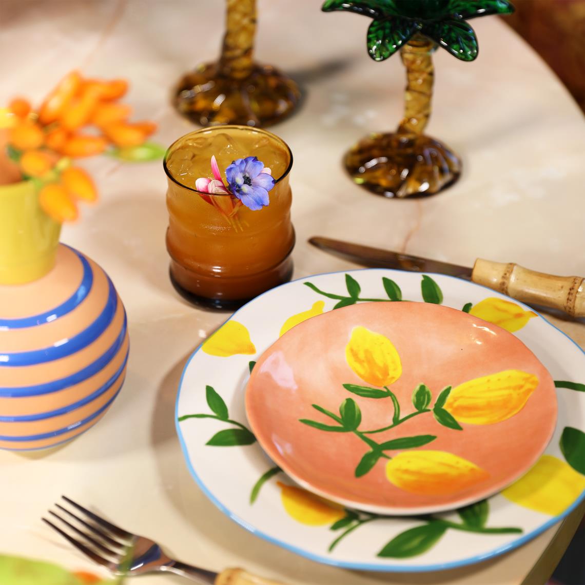 Plate lemon full colour set of 4