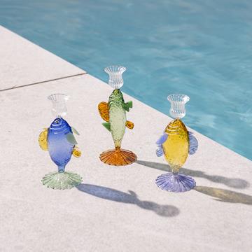 Candle holder fish green