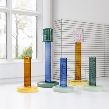 Bole candle holder L green / jade