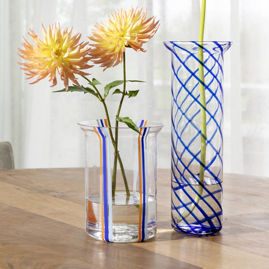 Vase yogu stripe blue