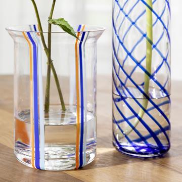 Vase yogu stripe blue