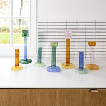 Bole candle holder L green / jade