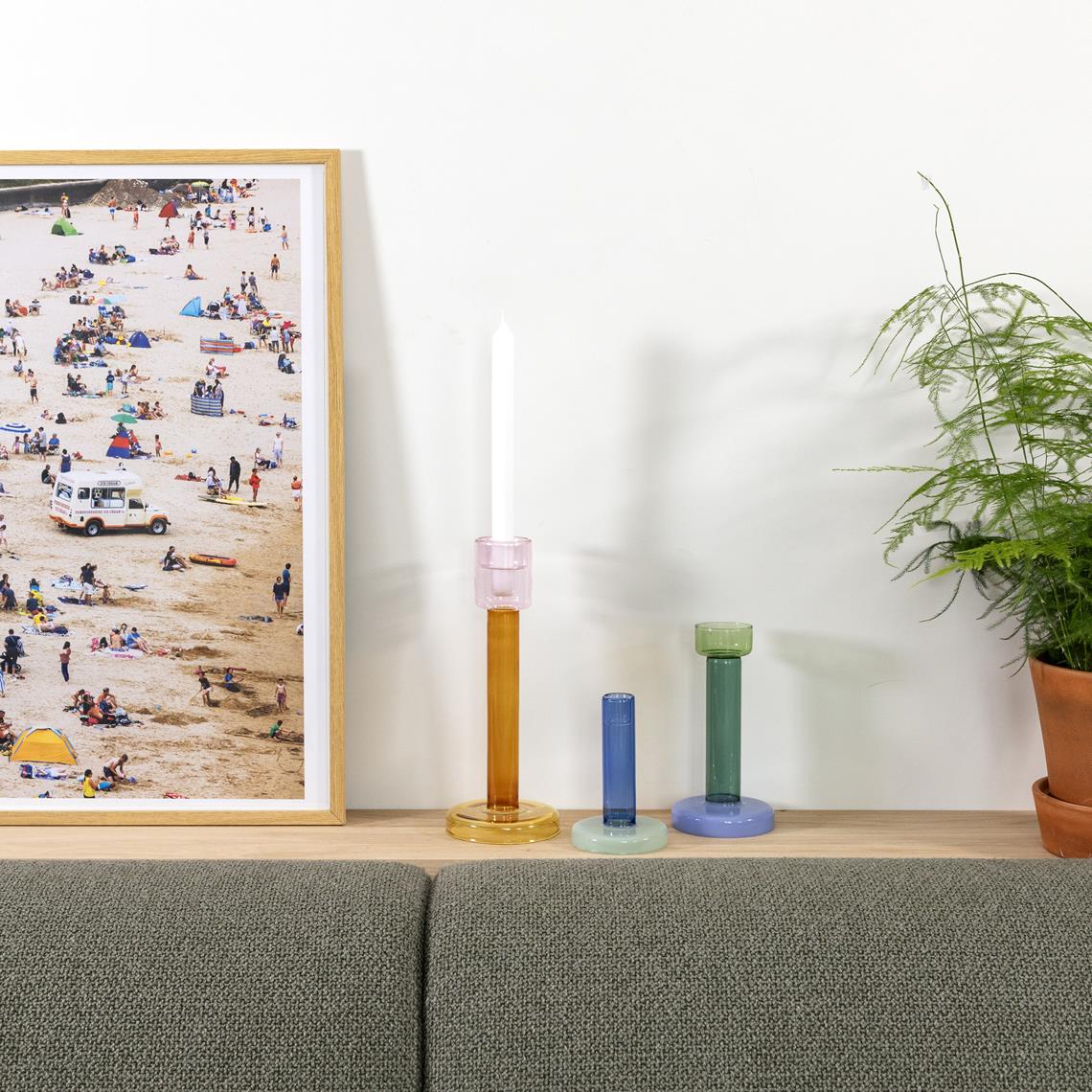 Bole candle holder S blue / aqua