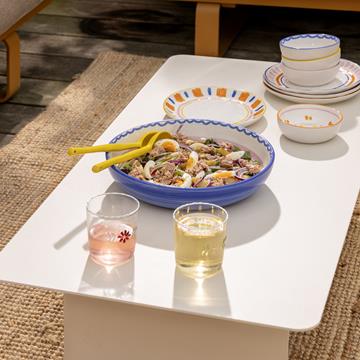 Glass flora red set of 2