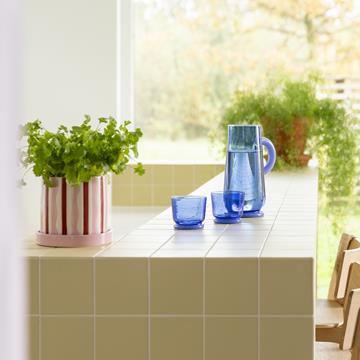 Glass dew blue set of 2