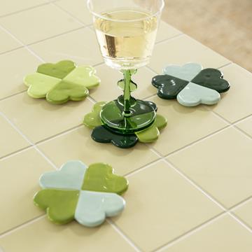 Coaster lucky clover set of 4
