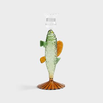 Candle holder fish green