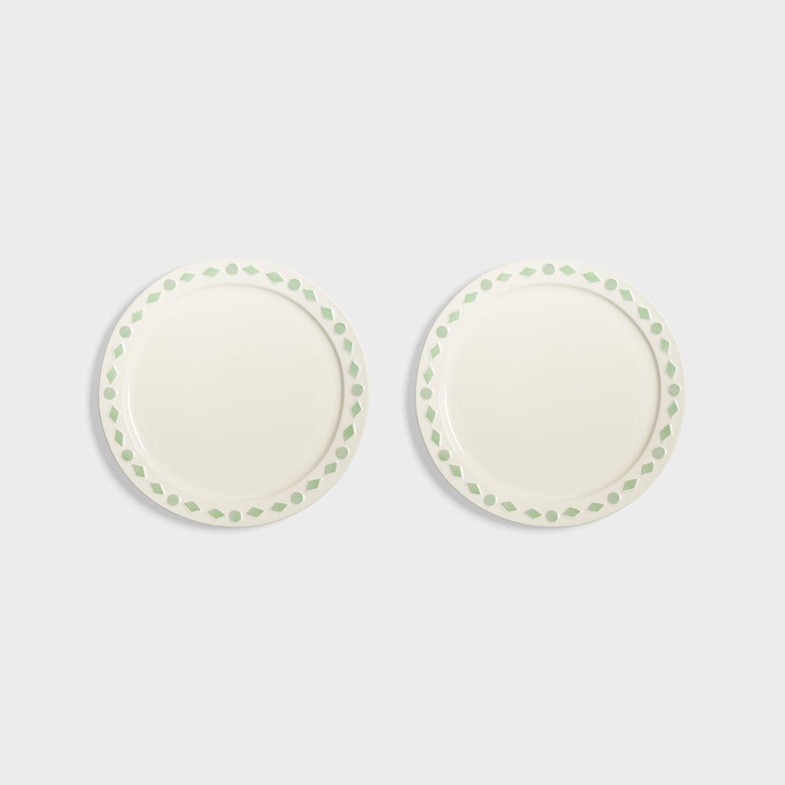 Plate folk mint large set of 2