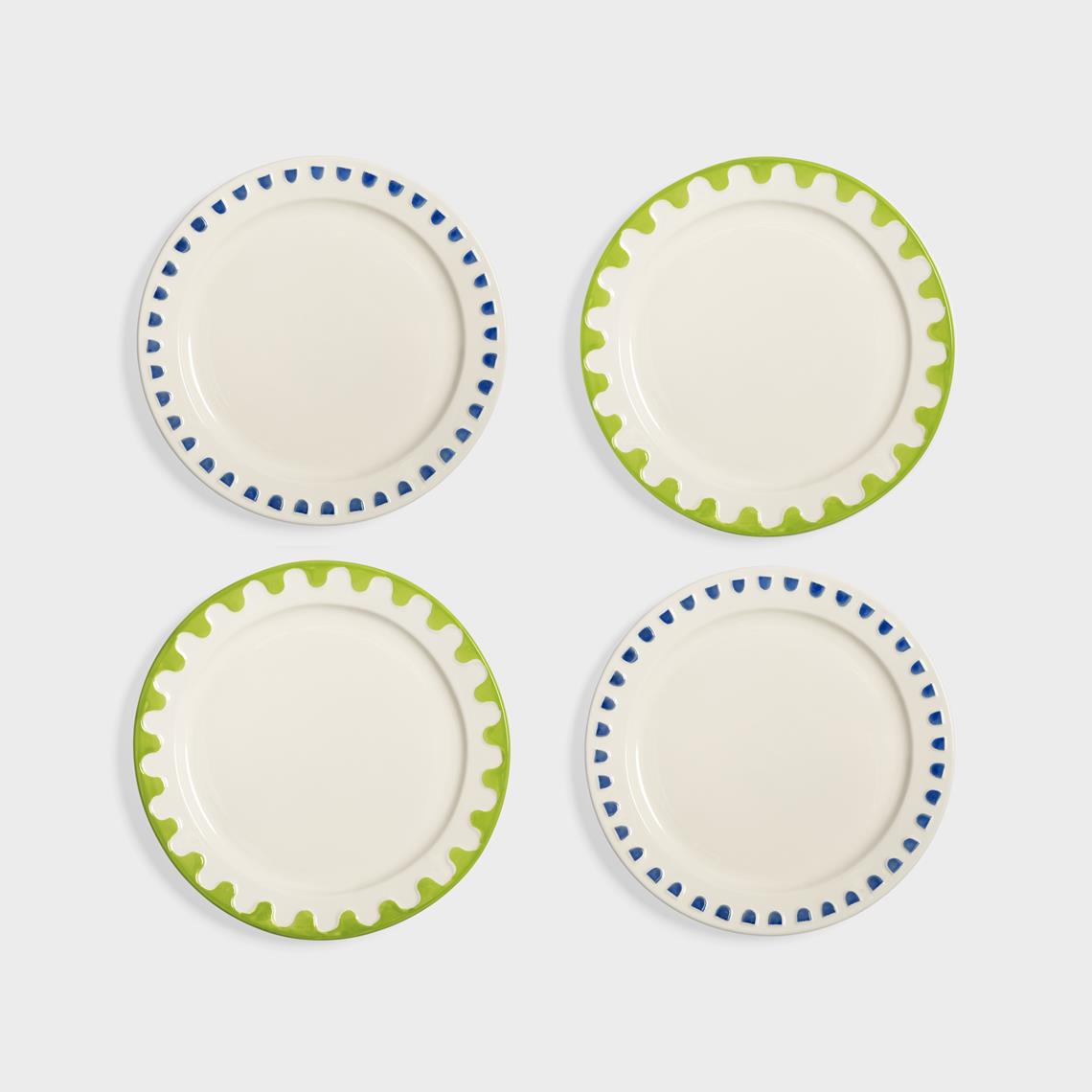 Plate folk medium set of 4