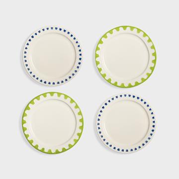 Plate folk medium set of 4