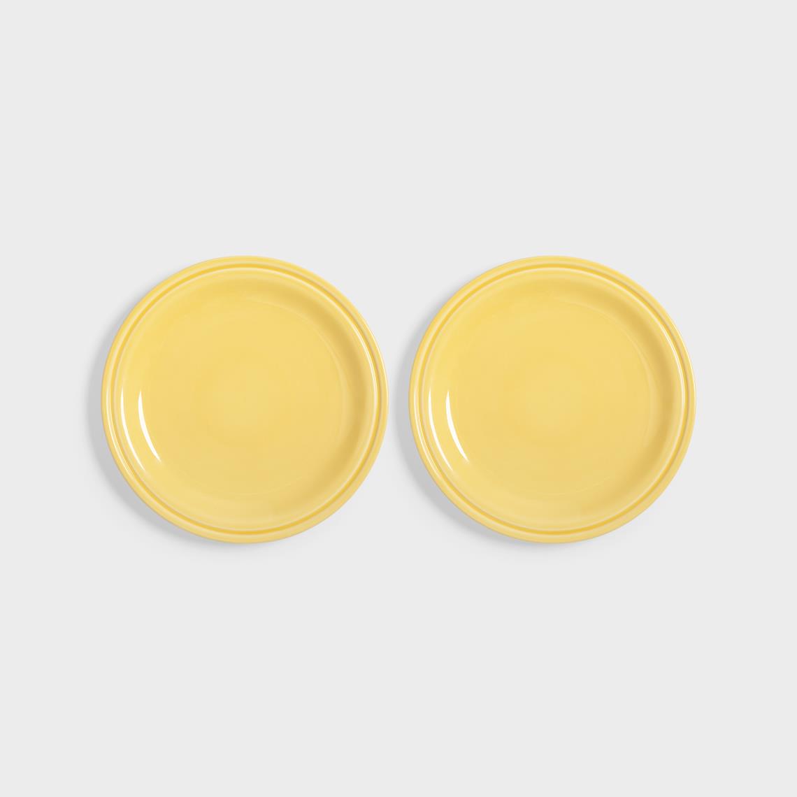 Plate mochi yellow medium set of 2