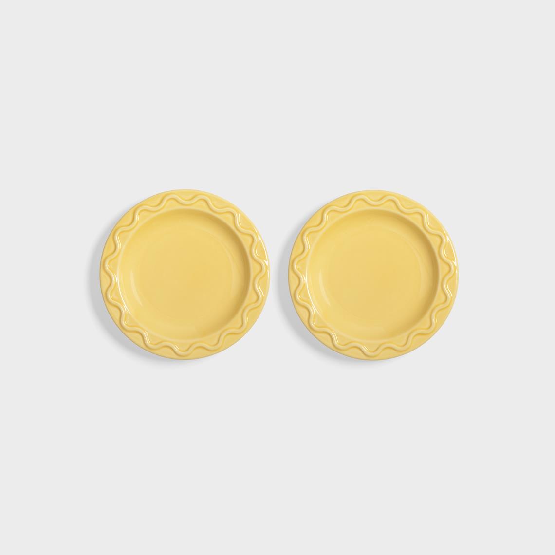 Plate mochi yellow small set of 2