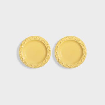 Plate mochi yellow small set of 2