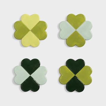 Coaster lucky clover set of 4