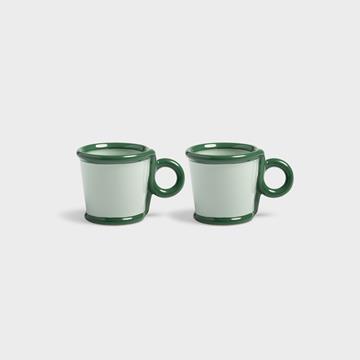 Mug loop small green set of 2