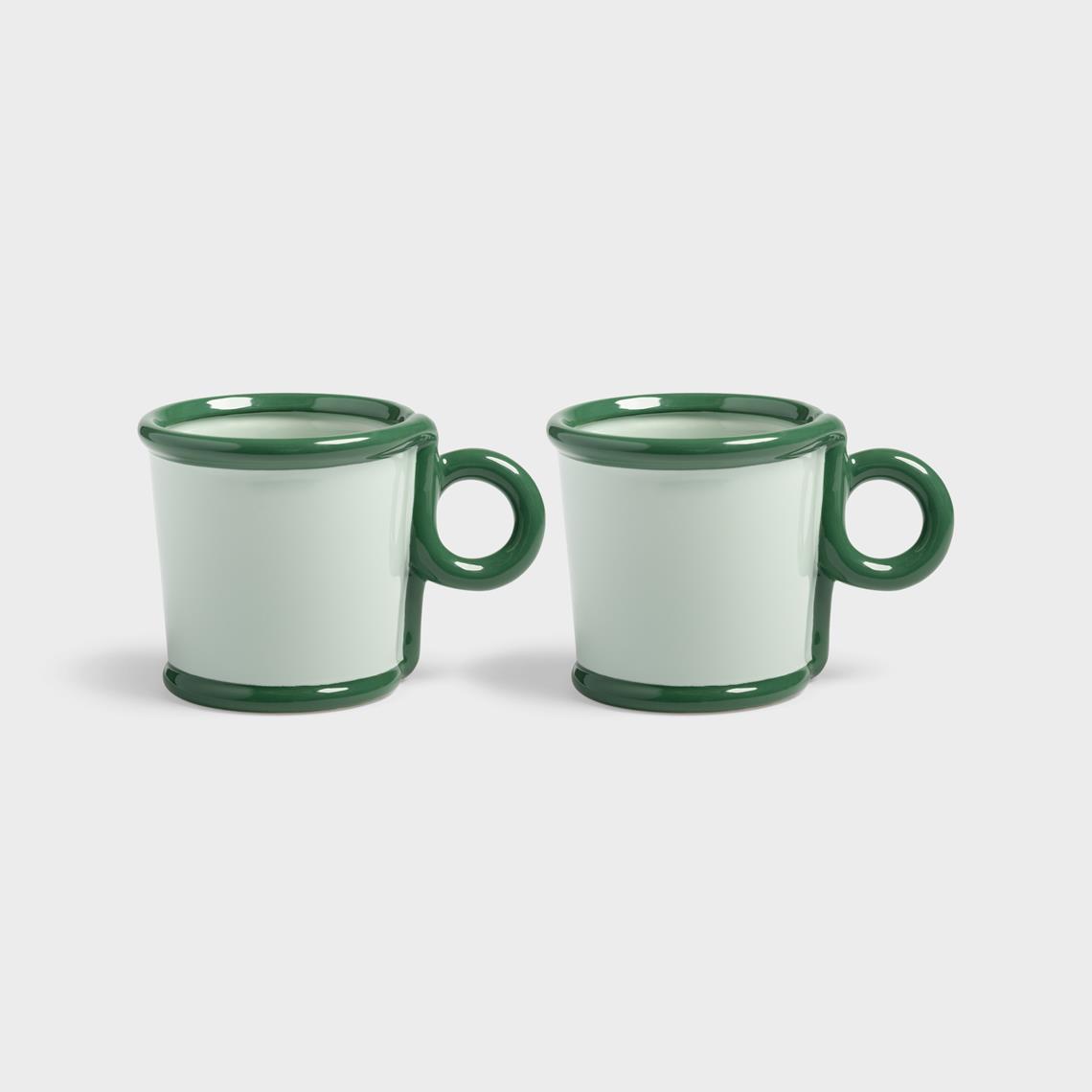 Mug loop large green set of 2