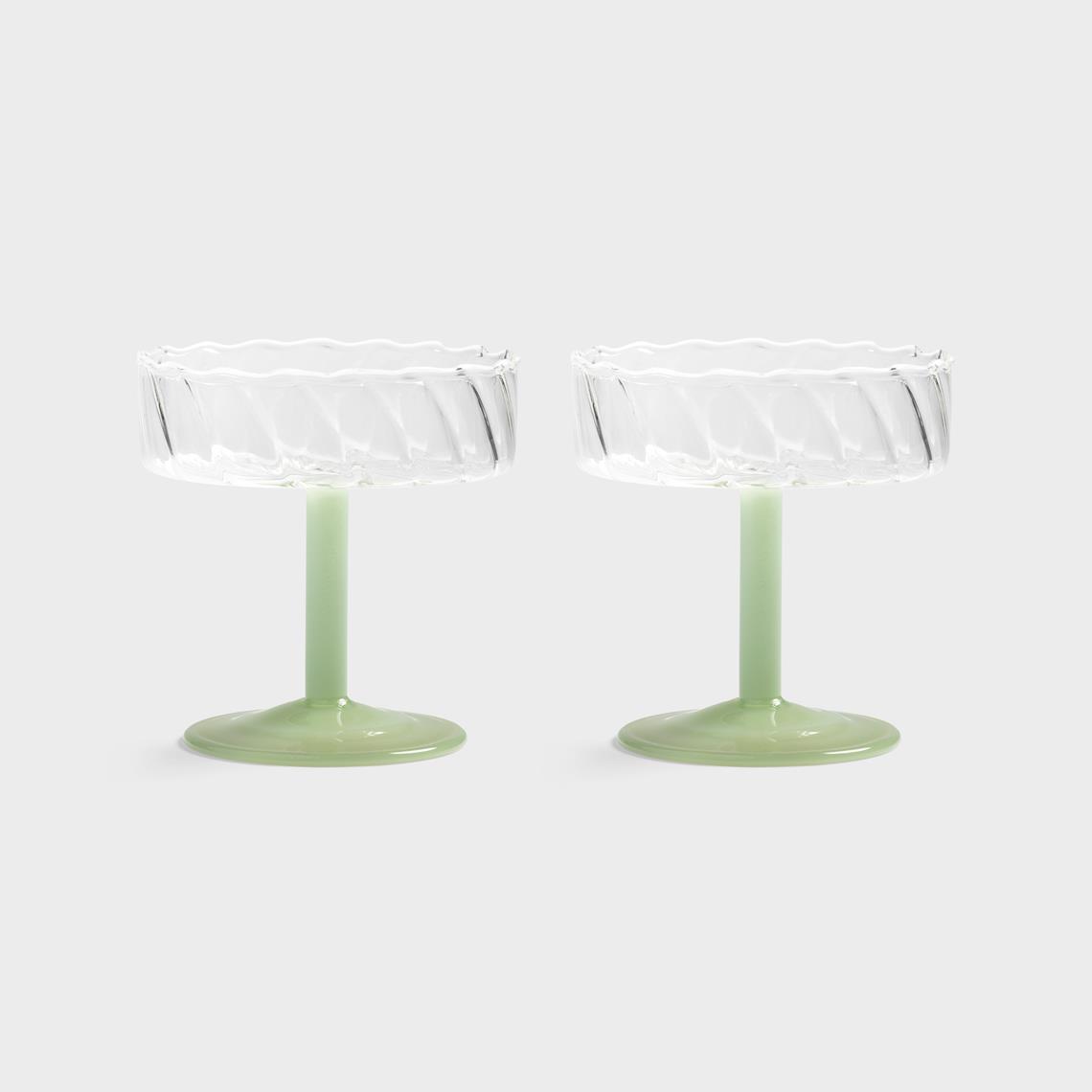 Coupe twirl green set of 2