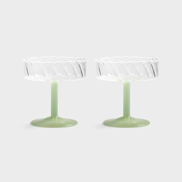 Coupe twirl green set of 2