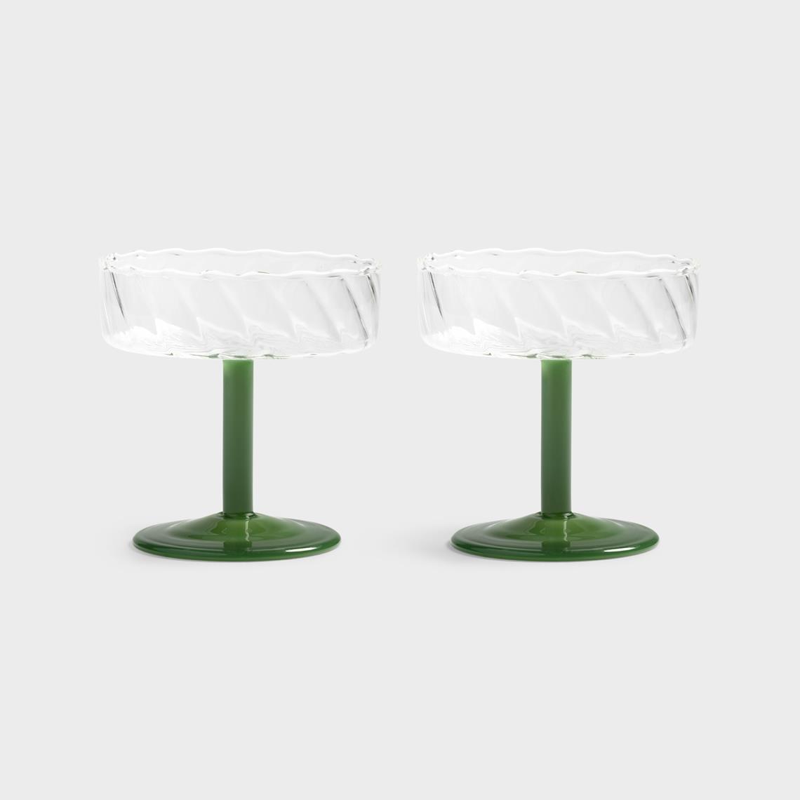 Coupe twirl dark green set of 2