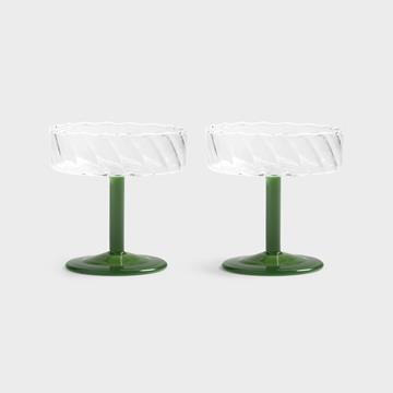 Coupe twirl dark green set of 2