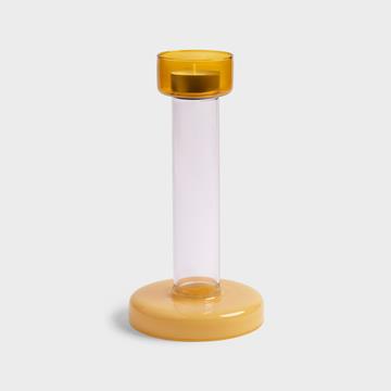 Bole candle holder M amber / yellow