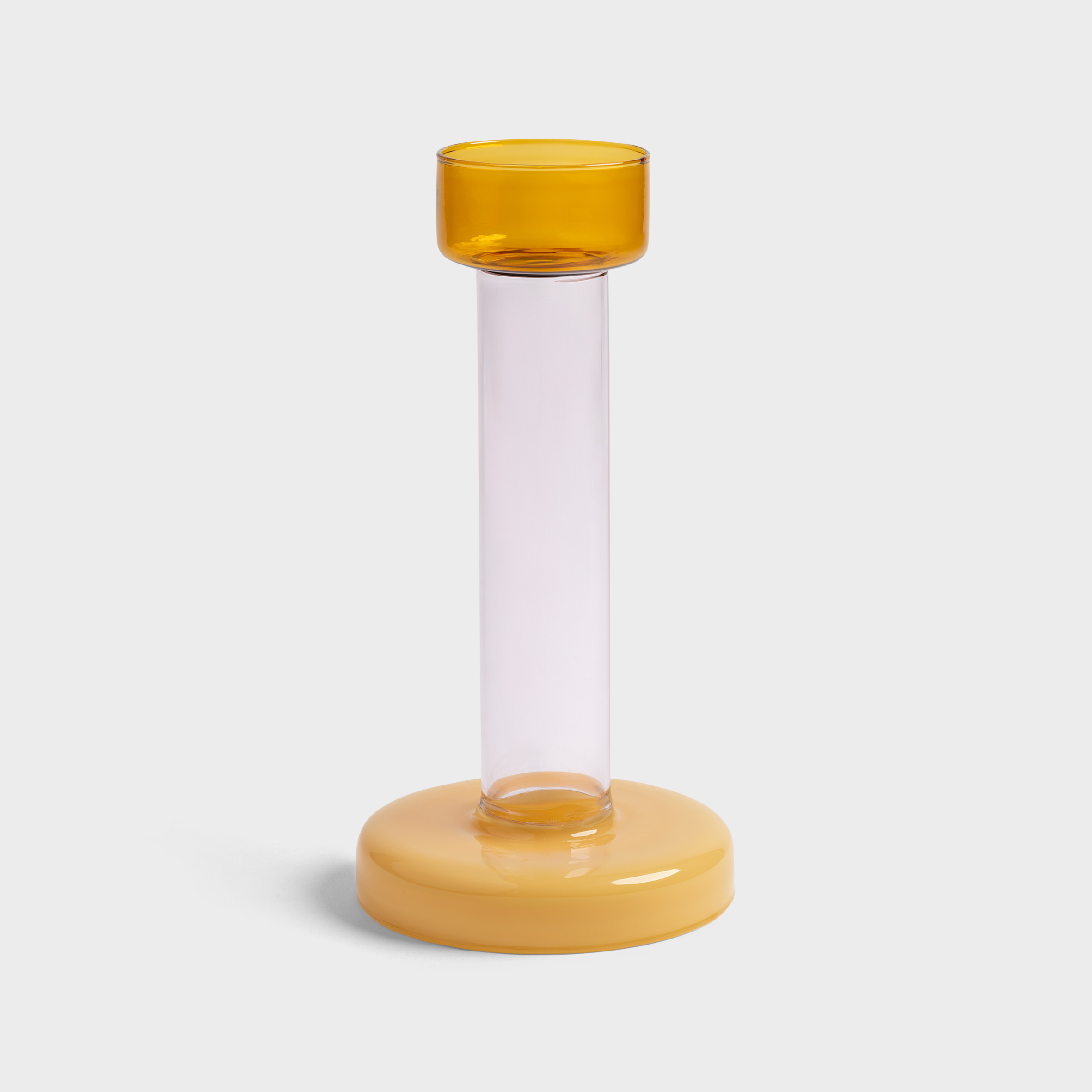 Bole candle holder M amber / yellow