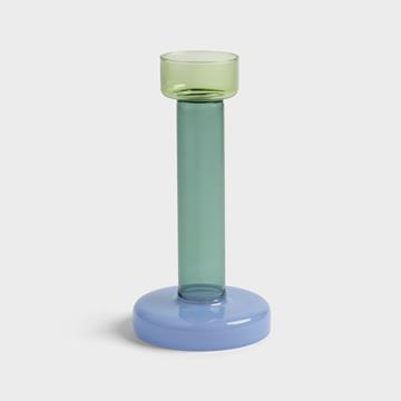 Bole candle holder M green / blue