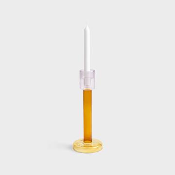 Bole candle holder L amber / yellow