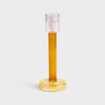 Bole candle holder L amber / yellow