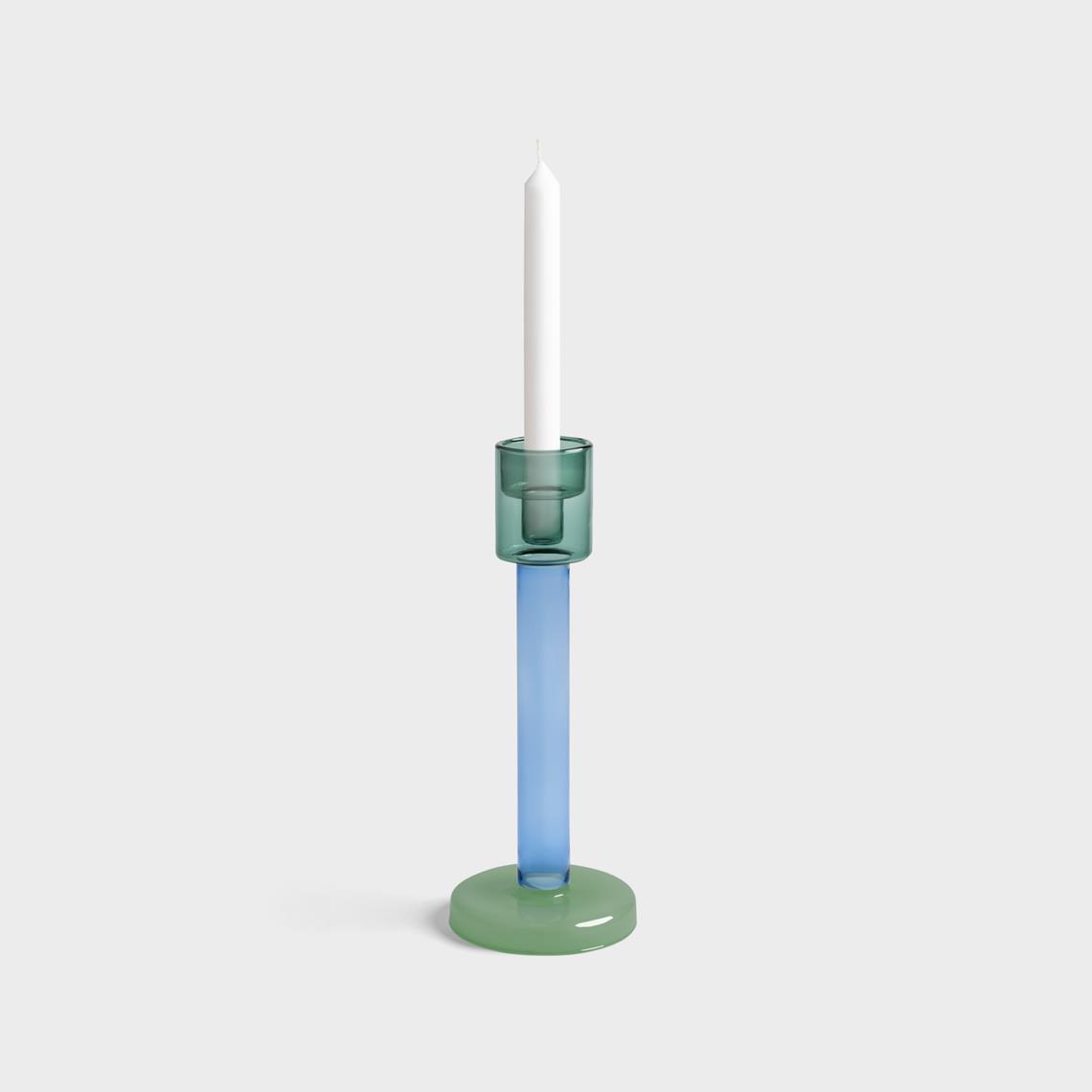 Bole candle holder L green / jade