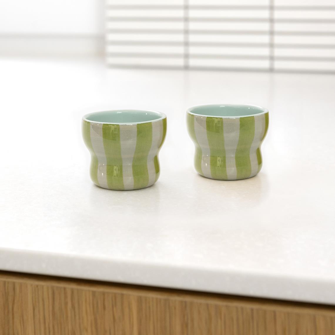 Mug circus small green set of 2