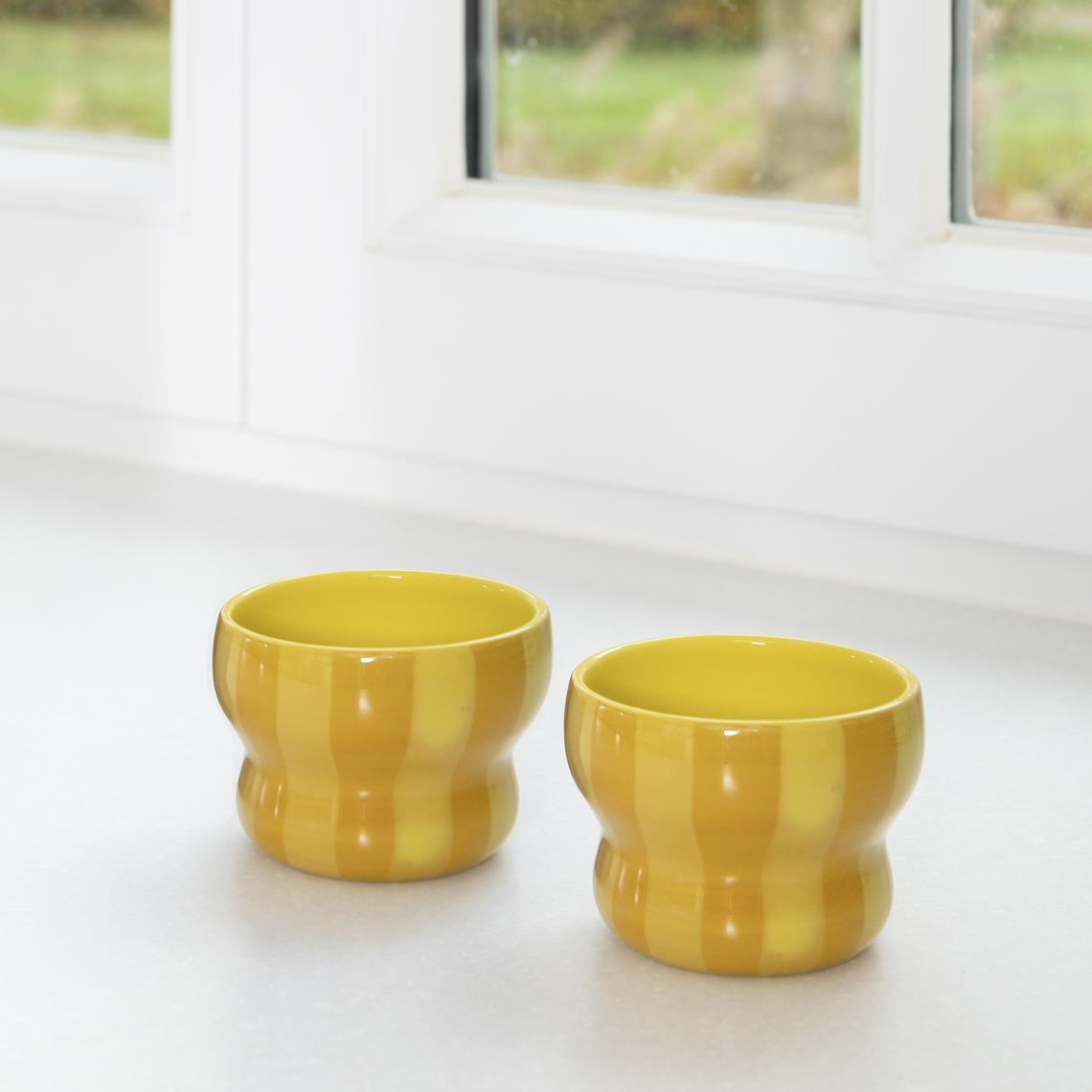 Mug circus large yellow set of 2