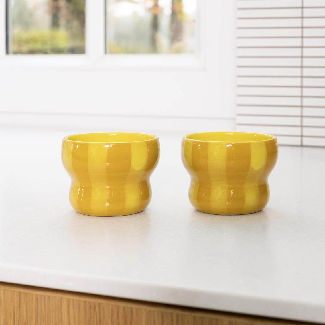 Mug circus large yellow set of 2