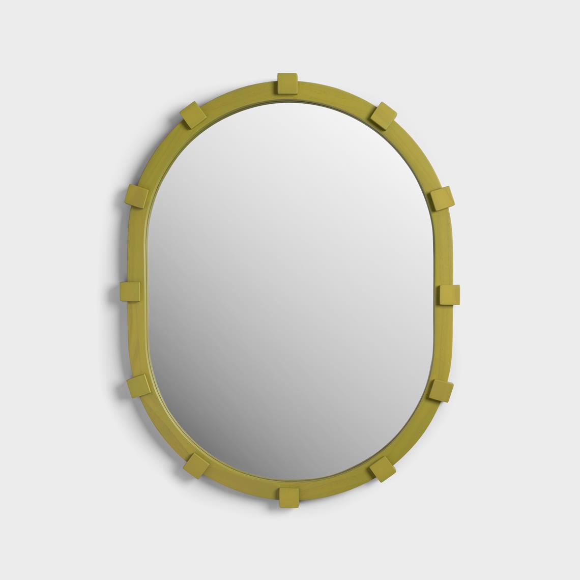 Mirror chunk oval green