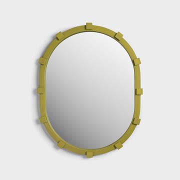 Mirror chunk oval green