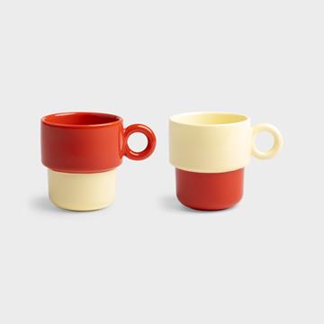 Mug chiquito red large set of 2