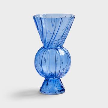 Vase rhombic glass blue