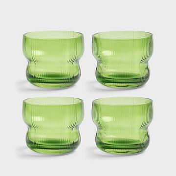 Glass circus green set of 4
